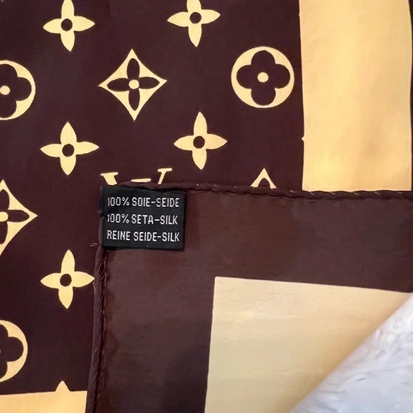 Authentic Vintage Louis Vuitton Large Monogram Silk Scarf - Picture 8 of 15